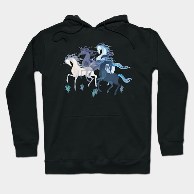 Unicorns Pattern Hoodie by SumiIllustrator